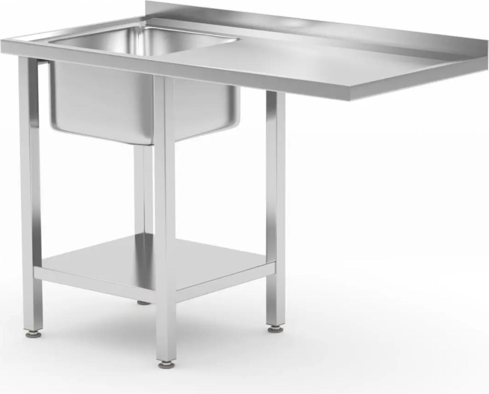 Hendi Spültisch mit Becken links und 1/2 Grundboden aus Edelstahl 1200x700x850mm