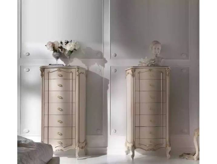JVmoebel Hochkommode Eleganter Holzschrank im italienischen Stil in Beige (1 St., 2x Kommode), Made in Italy