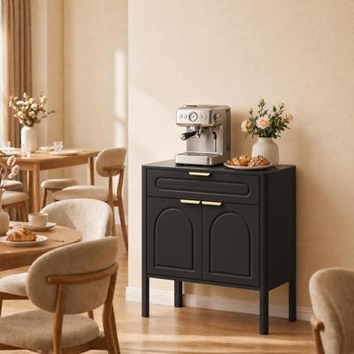 Cusp Barn "29.5"" Modern Arched Accent Storage Cabinet, Sideboard Buffet with Drawer & Curved Gold Metal Handles, Console Cabinet"