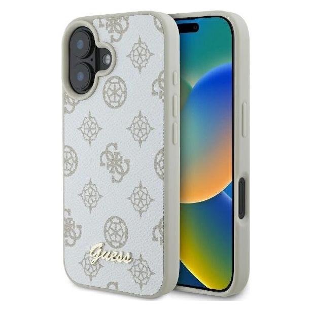 Guess GUHMP16SPGPYSH iPhone 16 6.1" biały/white hardcase Peony Script Logo MagSafe (Apple iPhone 16) (GUE004041-0)
