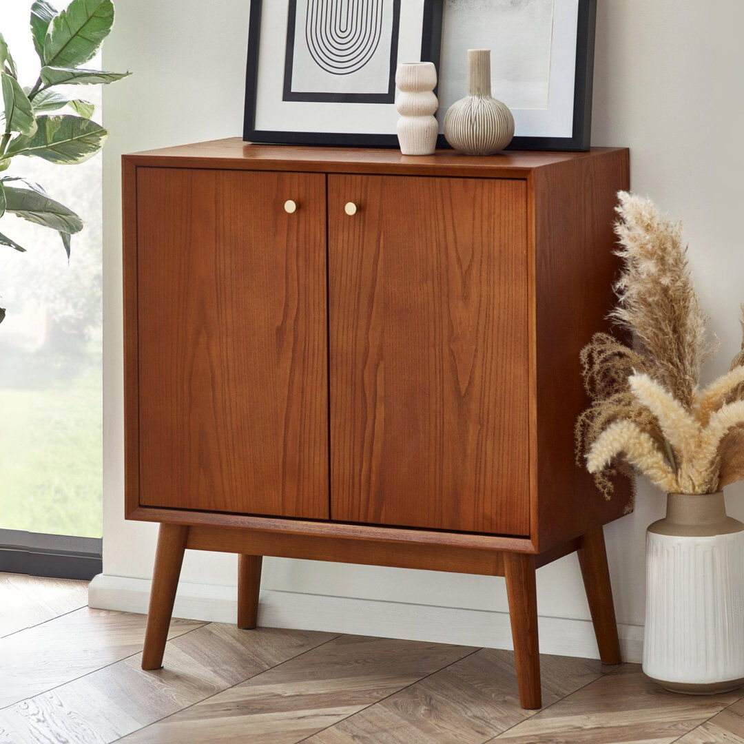 George Oliver Tibbie 70cm Manufactured Wood Sideboard Brown 80cm H X 70cm W X 38cm D