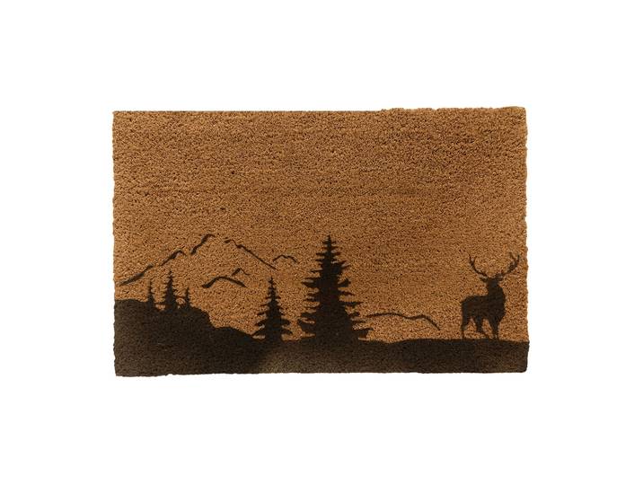 Kokos Fussmatte Hirsch 80x50cm Hellbraun-Schwarz