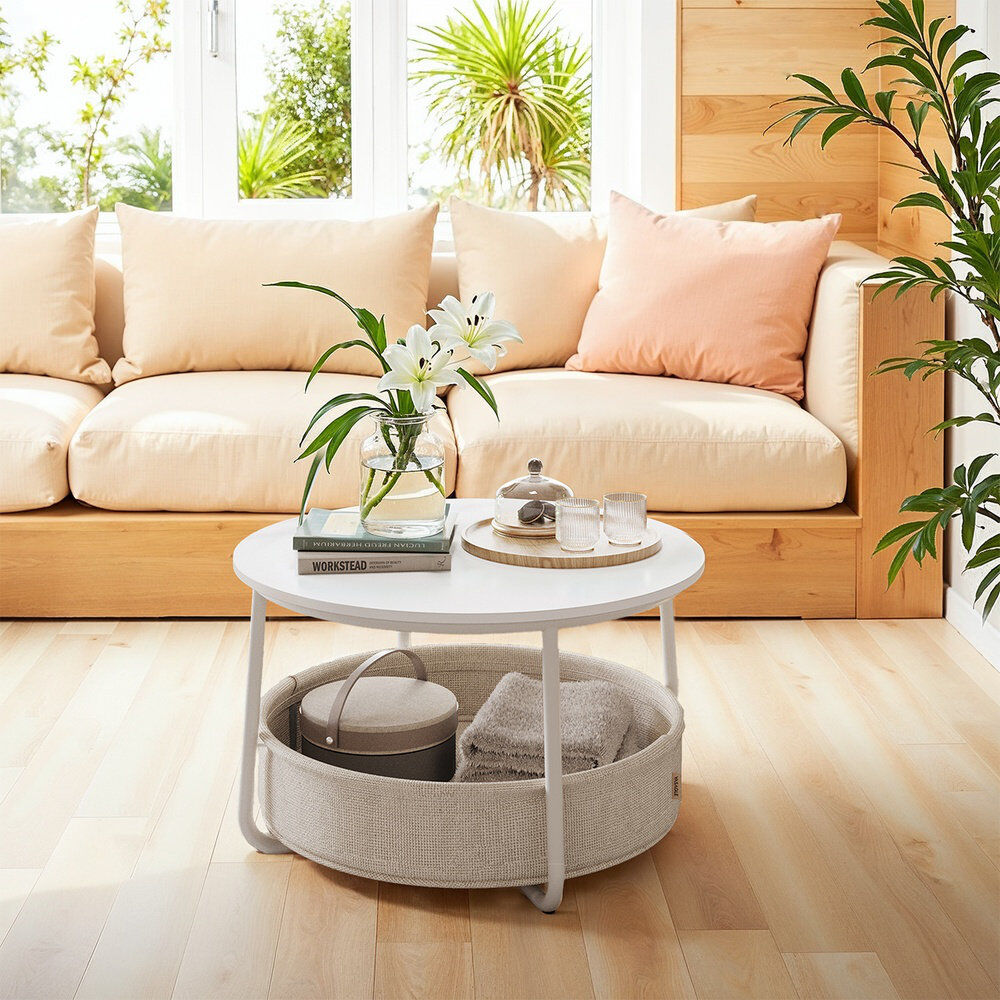 17 Stories Romily Coffee Table with Storage Highgloss sand grey 45cm H X 75cm W X 75cm D