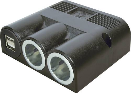 ProCar 67324501 Zigarettenanzünder-Verteiler Anzahl Zigarettenkupplungen 2 x Schnittstellen: USB 2 x Belastbarkeit Strom max. 16A