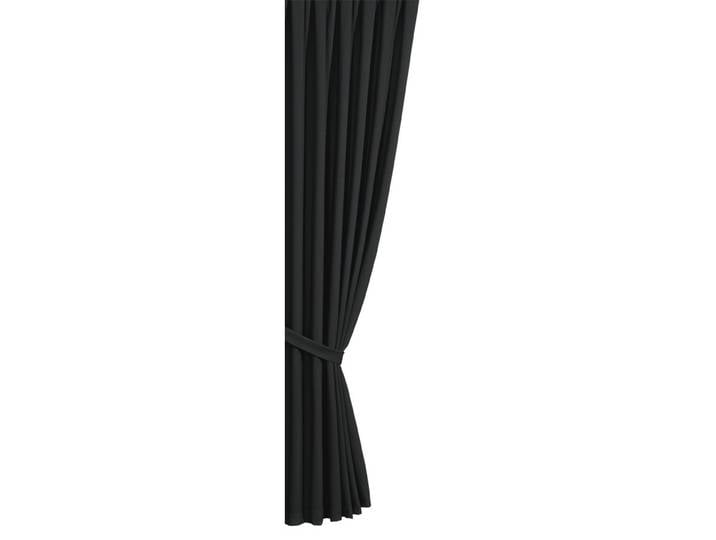 Verdunkelungs-Schals mit Universalschienenband, Schwarz, Größe 304 (2er-Pack Raffhalter, 80 cm)