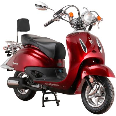 Motorroller ALPHA MOTORS "Retro Firenze", rot (weinrot, schwarz), Motorroller, 85 km/h, mit Lenkerschloss, B:89cm H:112cm L:189cm