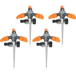 Brandson, Rasensprenger, 4x Kreisregner, 3-fach Rasensprinkler, 360° Flächenregner bis 150m2, 7m Reichweite, robuster Spike (Kreisregner)
