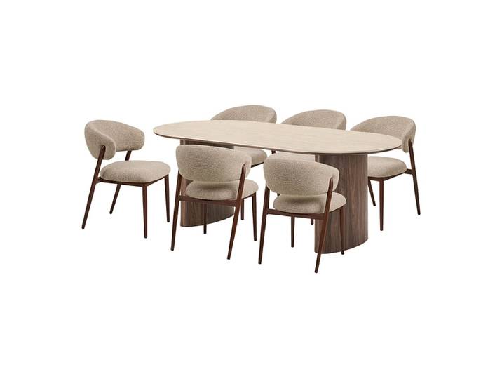 Set Tisch und 6 Stühle HOUSE NORDIC DELPHI