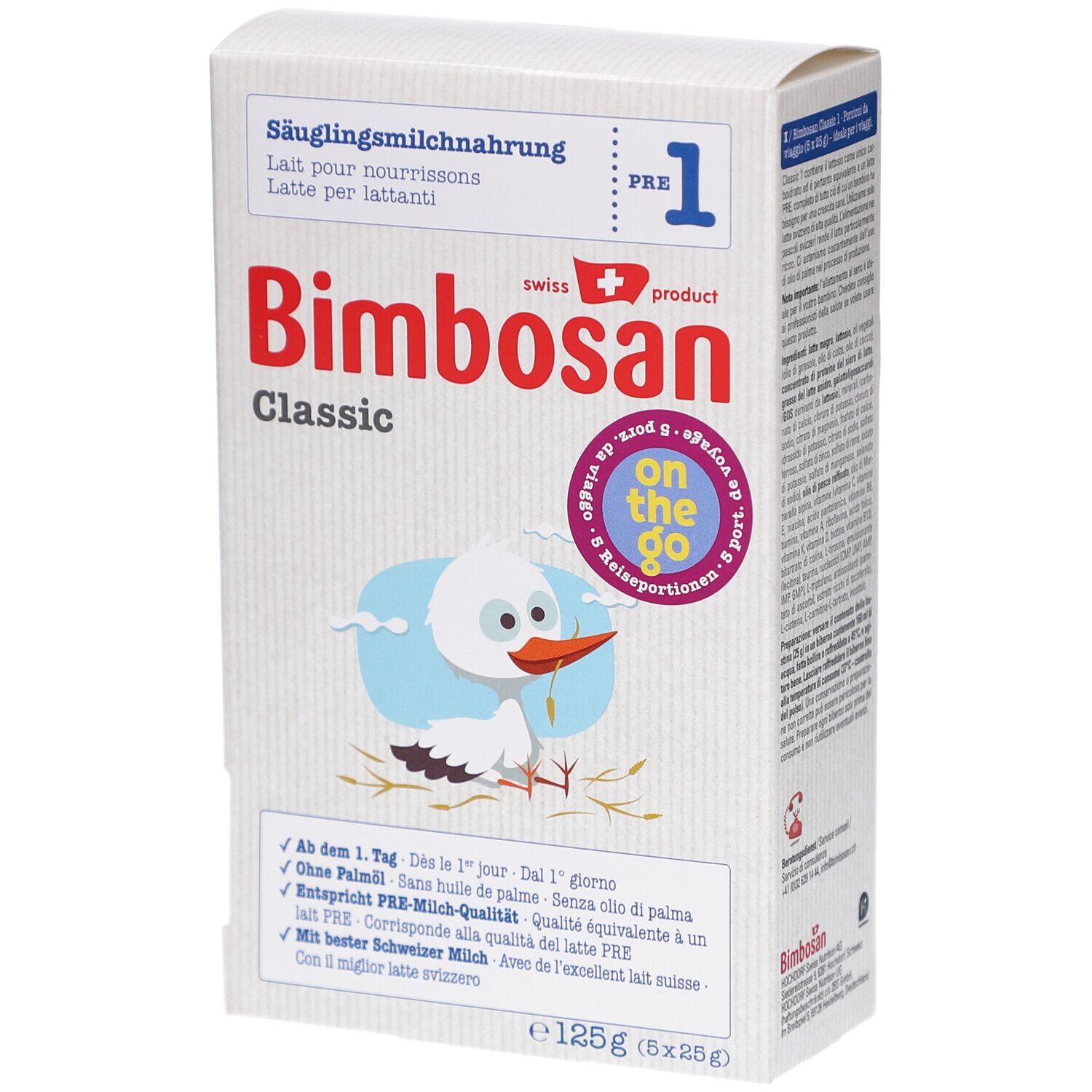 Bimbosan Classic 1 Säugling Reise 5 x 25 g 125 Puder