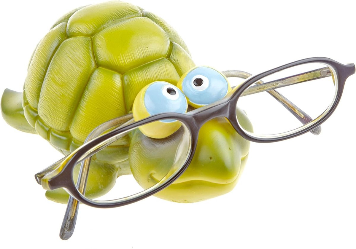 Handbeschilderde brilhouder schildpad van polyresin
