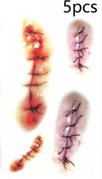 Uplift Picks Realistic Bloody Scar Temporary Tattoos b (5 Pcs)
