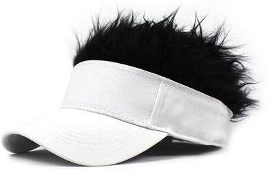 USA Free Shipping Shop Funny Wig Baseball Cap With Hair Adjustable Novelty Hat For Outdoor Sports & Costume Fun white2