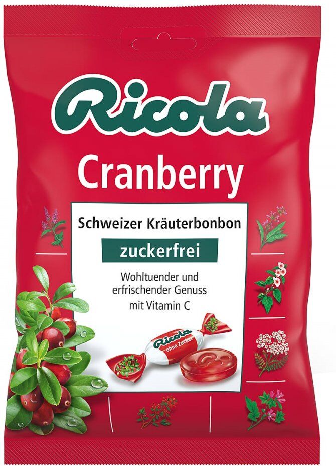 Ricola ohne Zucker Cranberry Bonbons 75g