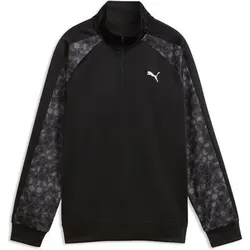 Puma Kinder Freizeit / Mode Sommer GJ Sweatshirts Sweatshirts lg.Arm Ki TAD ESS AOP Poly Quarter-Zip B, Größe 176 in Schwarz Schwarz