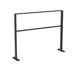 Fahrrad Anlehnbügel 9621 | Flachstahl lackiert RAL 7016 | mit Knierohr | Fahrradständer für 2 Fahrräder zum Aufdübeln