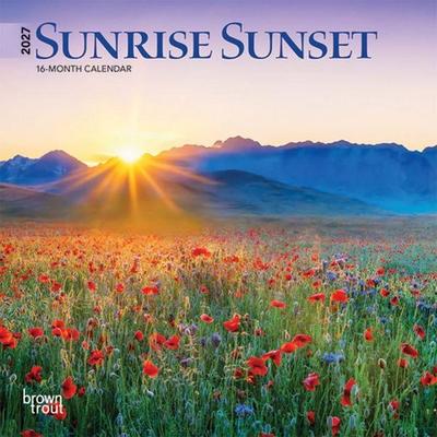 Sunrise Sunset 2027 7 X 14 Inch (Hanging) Monthly Mini Wall Calendar