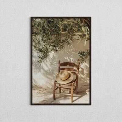 Inspired Finds Minimalist Mediterranean Olive Tree Canvas Print For Natural Home Decor garden Chair 15.75x23.62in No Frame