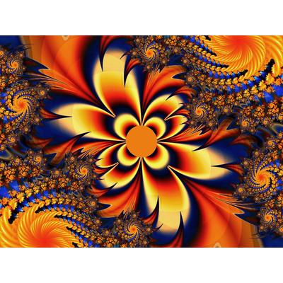 Fototapete PAPERMOON "Abstrakte Verdrehen von Blumen", bunt, B:3,5m L:2,6m, Vlies, Tapeten