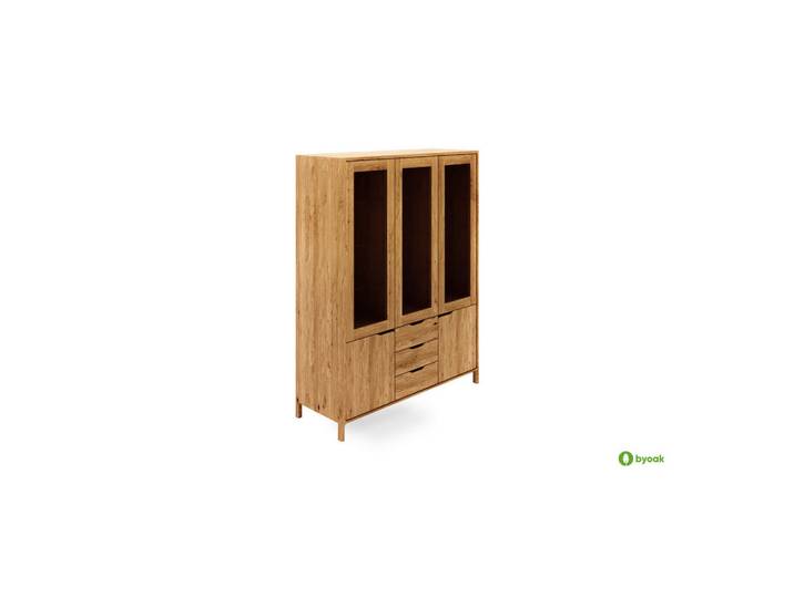 byoak Vitrine Paul, Wildeiche, Holz, Kerneiche, 140x188x40 cm, Esszimmer, Vitrinen, Vitrinenschränke