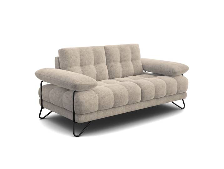 Canapé 2 places, tissu beige