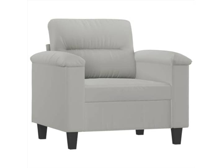 KTHLBRH Sofa-Set, 4-teilig, aus Mikrofaser, Hellgrau Robuster Metallrahmen, Schaumstoffpolsterung, Fußstütze inklusive, 10 Kissen