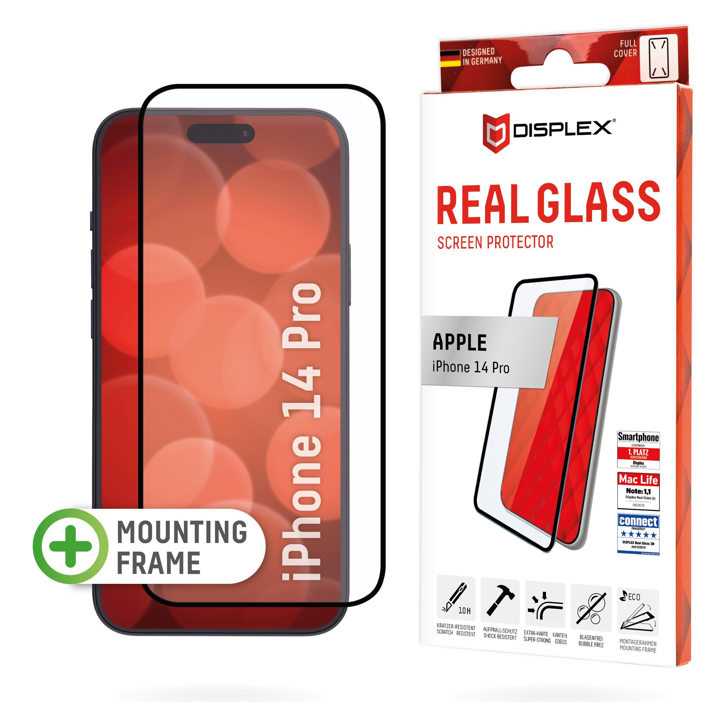 Displex Real Glass, Full Cover Panzerglas (1 Stk., Apple iPhone 14 Pro) (01703)