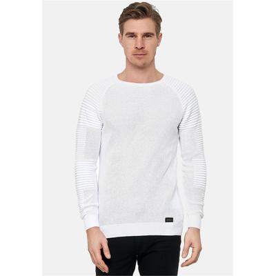 Strickpullover RUSTY NEAL, Herren, Gr. M, weiß, 50% Polyacryl, 50% Baumwolle, unifarben, normal, Rundhals, Pullover Strickpullover, mit modernem Rundhalsausschnitt