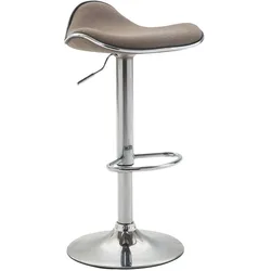 CLP Barhocker Shanghai Stoff chrom   Farbe: taupe, Gestell Farbe: chrom