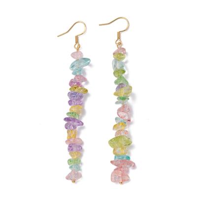 Paar Ohrhaken FIRETTI "Schmuck Geschenk Kupfer Ohrschmuck Ohrringe", bunt (gelbgoldfarben, gelb, rosa, grün, rot, lila, hellblau, gelb, rosa, grün, rot, lila, hellblau), Ohrringe, Damen, Kupfer, Made in Germany - mit Glasstein