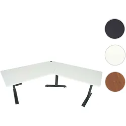Schreibtisch HWC-D40, Computertisch, 120° elektrisch höhenverstellbar ~ weiß, anthrazit-grau