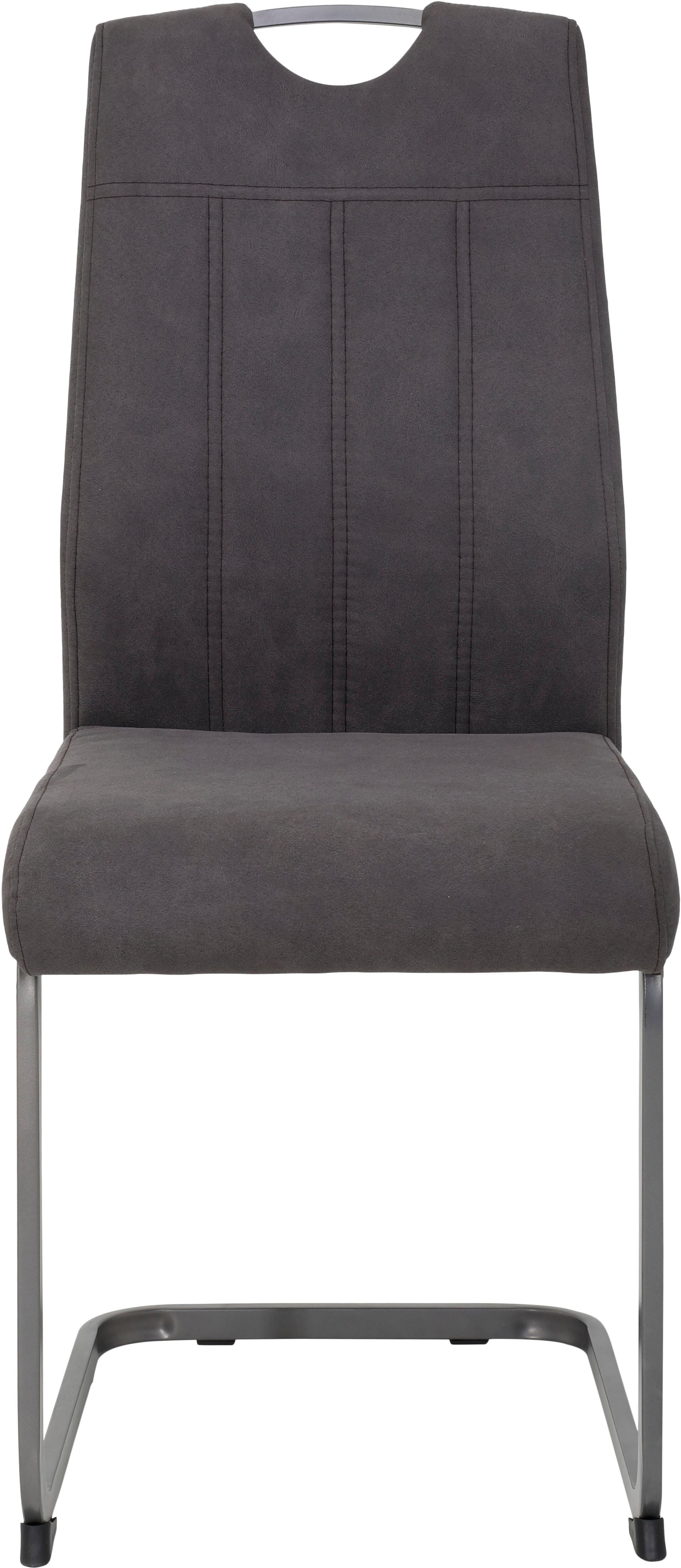 Freischwinger HELA "CHRISTINA", grau (vintage anthrazit, grau, vintage anthrazit), B:44cm H:98cm T:61cm, 100% Polyester, Stühle, Freischwinger, 1, 2 oder 4 Stück, Schwingstuhl vintage anthrazit, grau, vintage anthrazit B/H/T: 44cm x 98cm x 61cm, 4 Stk., M