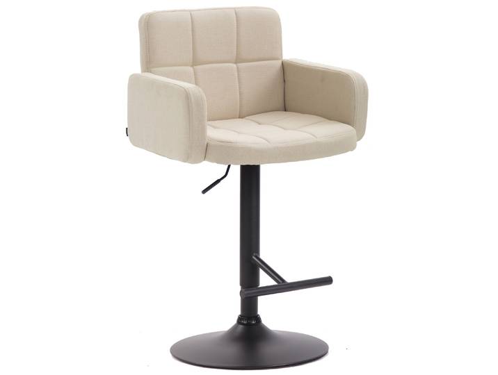 TPFLiving Barhocker Lausanne Gestell schwarz Stoff - Creme