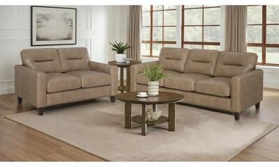 Coaster Scotland Faux Leather Upholstered Sofa Set