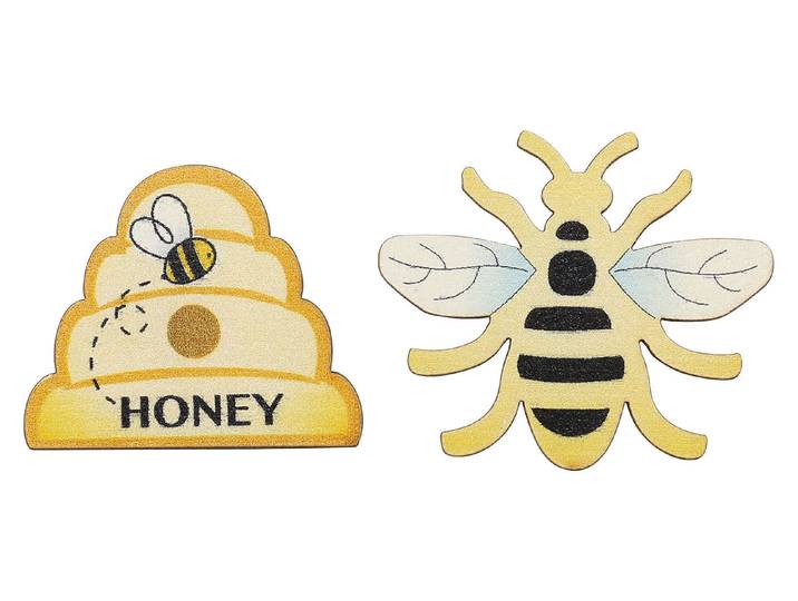 Glorex Streuteile Bienen und Korb 8 Stück