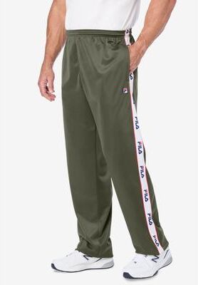 Men's Big & Tall FILA® Taped Logo Track Pants by FILA in Olive (Size L)
