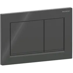Geberit Omega 20 Square Betätigungsplatte 115080DW1 Platte/Taste schwarz, Streifen schwarz matt, für 2-Mengen-Spülung