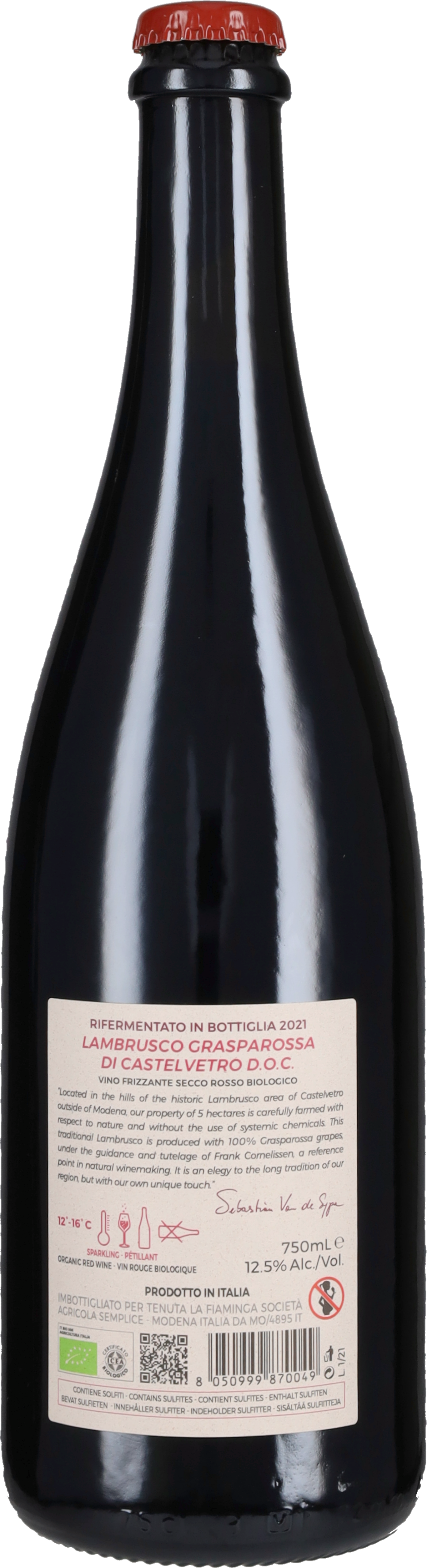 Lambrusco Grasparossa di Castelvetro 'Rifermentato' Van de Sype 2021