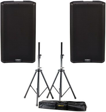 QSC K 12.2 Stereo Stand Bundle Noir