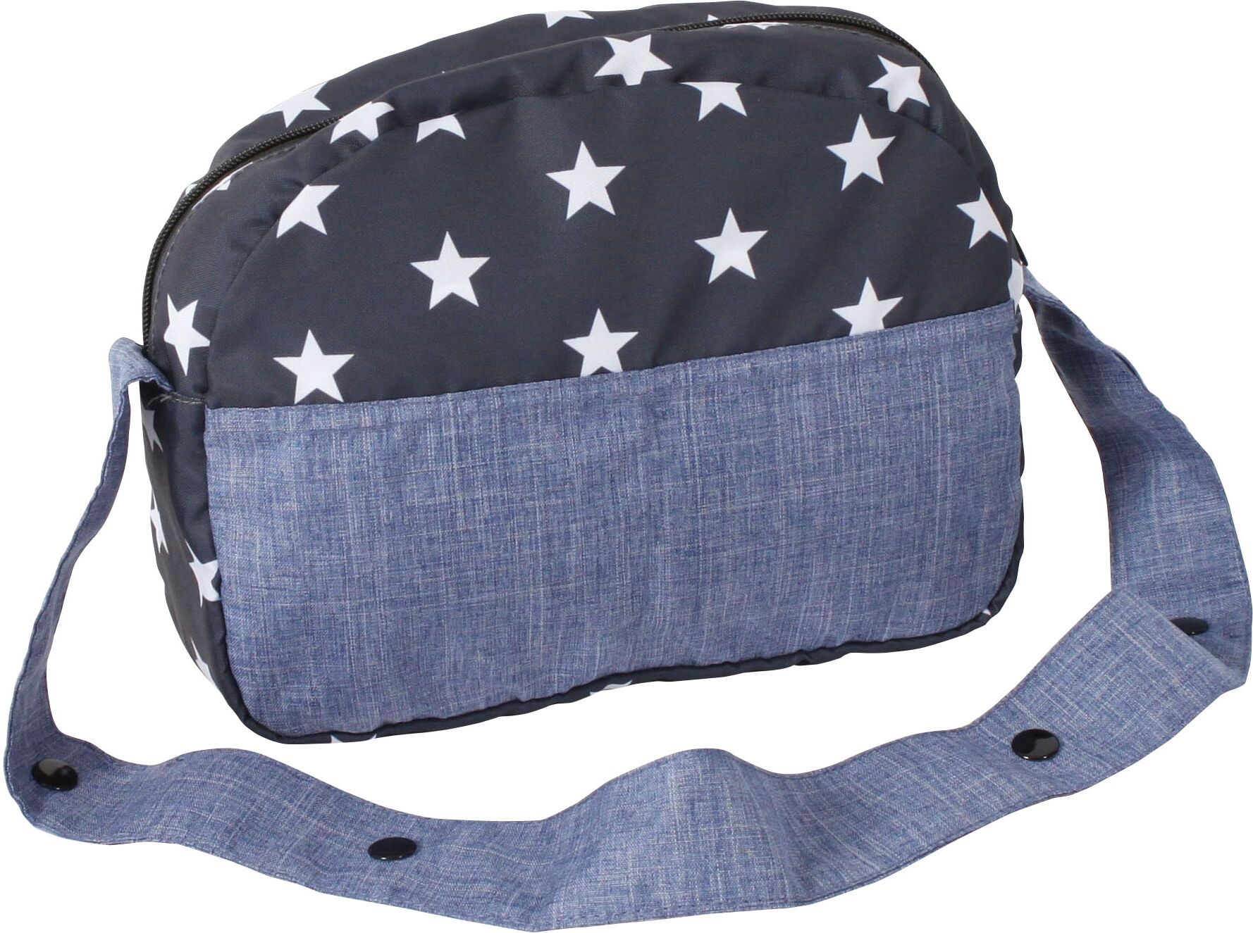 Puppen Wickeltasche CHIC2000 "Jeans Grey", blau (sternchen blau), Puppenausstattungen, KinderB:27cm H:22cm T:9cm, Polyester, Puppen Wickeltasche, B:27cm H:22cm T:9cm