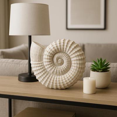 Sagebrook Home Coastal Decorative Resin Shell Figurine Sculpture - White