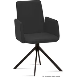 ARMLEHNSTUHL (4er-Set) Drina 52x92x60 Schwarz/Anthrazit