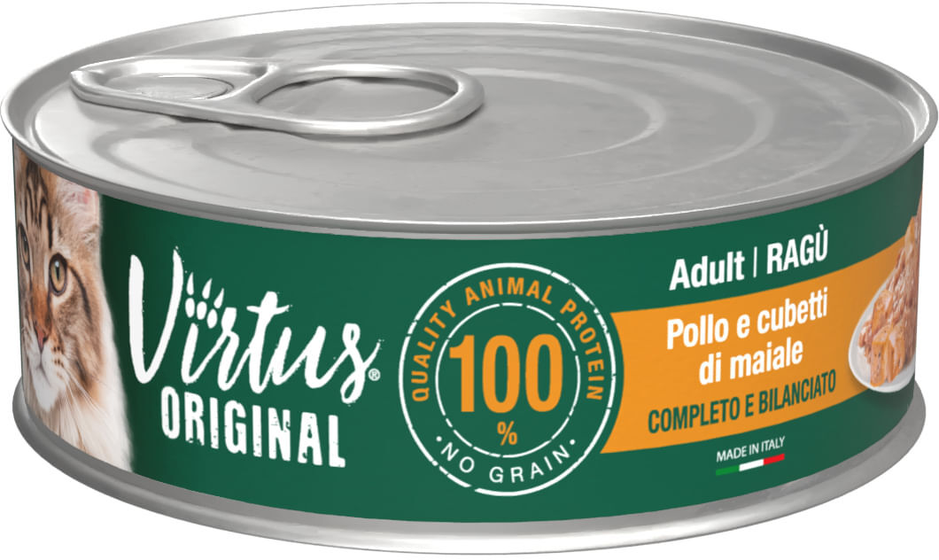 Virtus Cat Original Ragù Lattina Multipack 12x85G POLLO E MAIALE