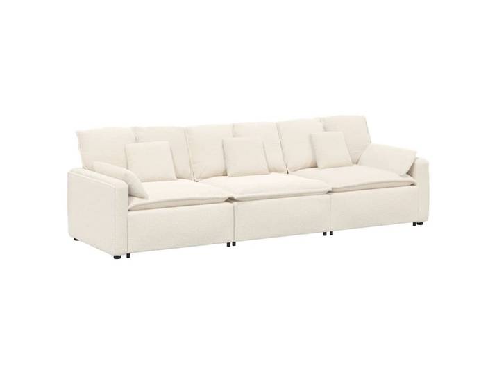 vidaXL Sofaelement Modulares Sofa mit Kissen Cream