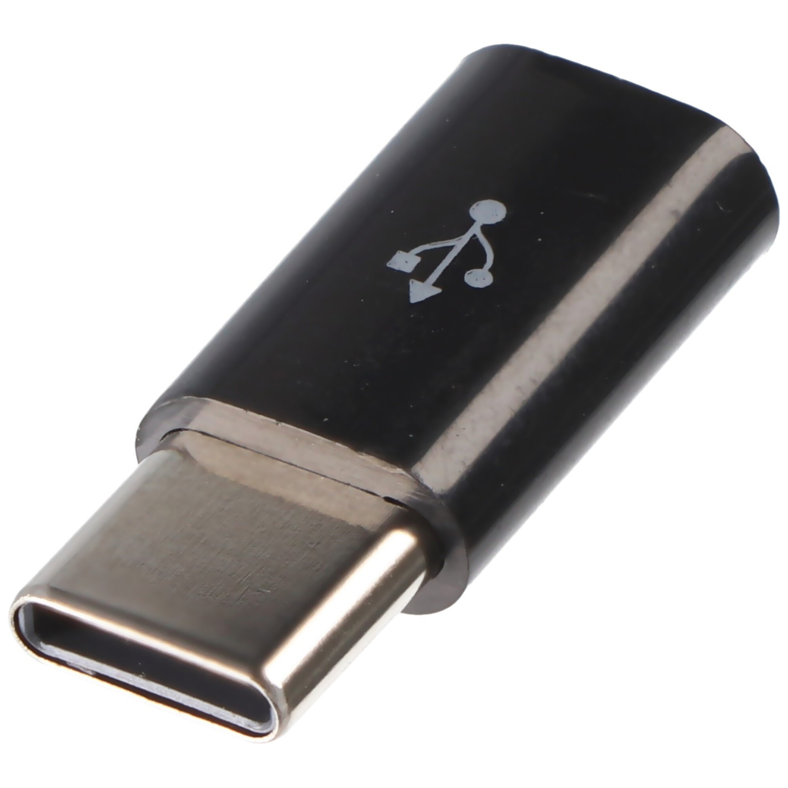 AccuCell adapter Micro-USB 2.0 vrouwelijk naar USB Type C mannelijk, zwart
