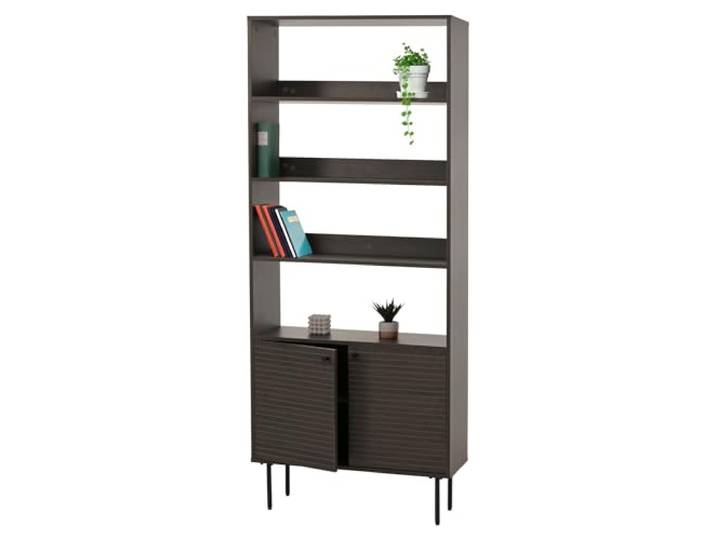 Mendler Bücherregal HWC-N78 200x80x30cm Metall - Dunkelbraun
