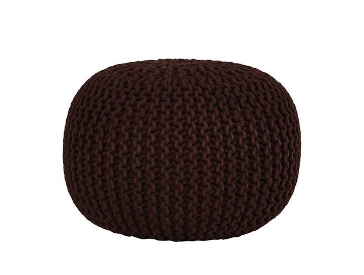 Pouf tricoté Stockholm Ø 55cm Marron
