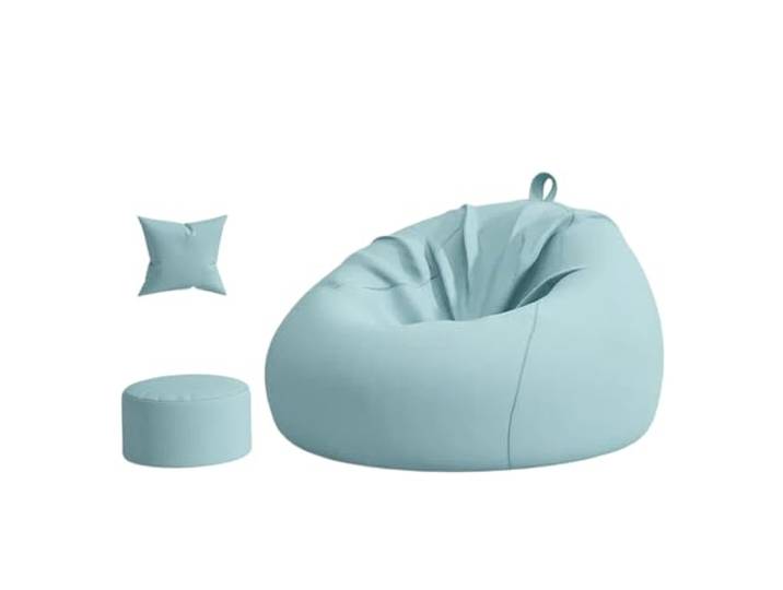 Xumh2024-3 Sitzsack Sitzsackstuhl mit Ottomane und Kissen for Sitzen Liegen im Wohnzimmer(Blue,Klein)