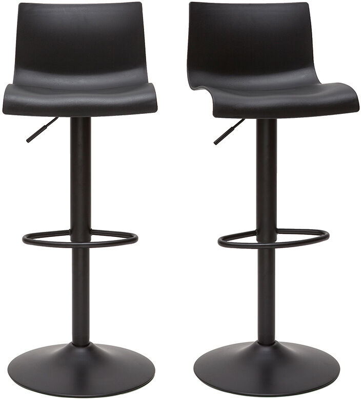 Miliboo Design-Barhocker verstellbar schwarzes Metal Zweierset ONA