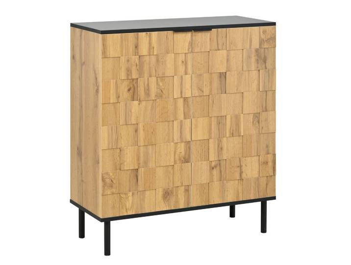 SCHUHSCHRANK holzoptik & mosaik-design mit 2 türen & verstellbaren fächern