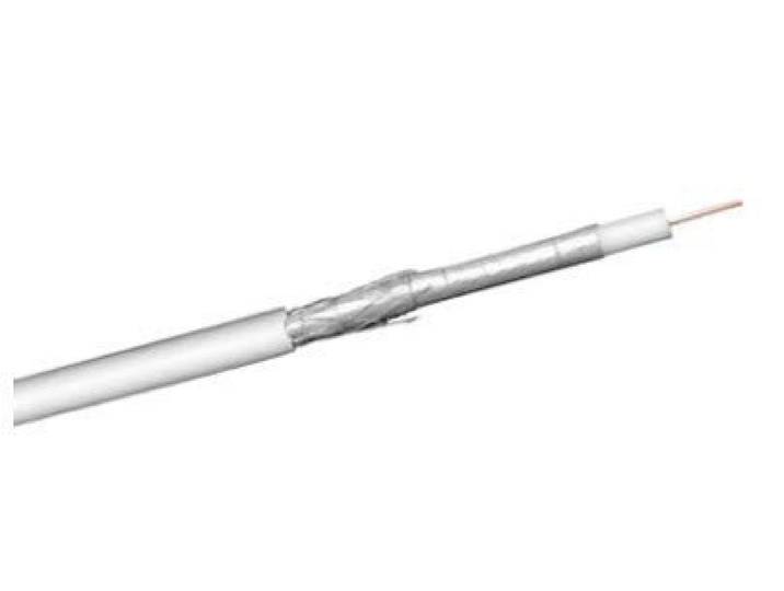 Goobay 67095 100dB coaxiale antennekabel 2X afgeschermd, CU, wit, 50 m lengte